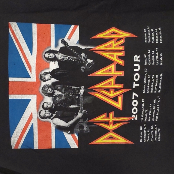 DEF LEPPARD concert graphic tee 2007 tour XL black short sleeve dates cities - Picture 4 of 9